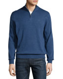 Classic Quarter-Zip Jersey Sweater, Storm Chine/Navy