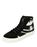 Skeleton-Graphic High-Top Sneaker, Black