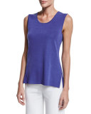 Scoop-Neck Knit Tank, Storm