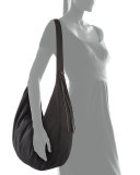 Zoe Large Nylon Hobo Bag, Black