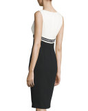 Sleeveless Two-Tone Sheath Dress