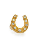 14K Gold Horseshoe Ring with Diamonds