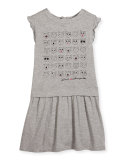 Faces of Choupette Jersey Dress, Gray, Size 4-5