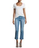 Mid-Rise Boot-Cut Cropped Jeans, Stretch Coronado