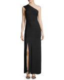 One-Shoulder Car-Wash Gown, Black