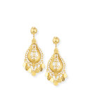 Hammered Golden Teardrop Statement Earrings
