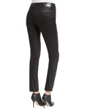 Five-Pocket Coated-Denim Jeans, Black/Multi