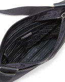 Nylon Crossbody Messenger Bag, Navy
