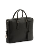 Saffiano Zip-Around Briefcase, Black (Nero)
