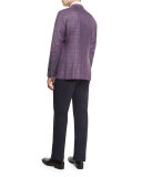 Pinstripe Woven Dress Shirt, White/Navy