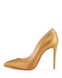Pigalle Follies Leather 100mm Red Sole Pump, Bronze