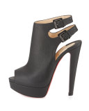 Strapagada Platform 150mm Red Sole Bootie, Black