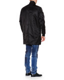 Oversized Jacket W/Allover Zip Details, Black