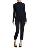 Blake Straight-Leg Ankle Pants, Navy
