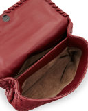 Olimpia Medium Intrecciato Shoulder Bag, Wine