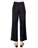 High-Waist Wide-Leg Ankle Pants, Indigo