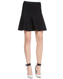 Ingrid A-Line Stretch-Knit Skirt, Black