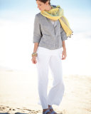 Wool/Silk Ikat Scarf w/ Pom-Poms 