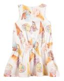 Catalina Racerback Ice Cream Cone Dress, White, Size 2T-10