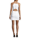 Lane Sleeveless Cutout-Back Mini Dress, White