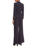 Paulette High-Waist Wide-Leg Pants, Navy