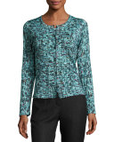 Tweed Jacquard Cardigan, Bay