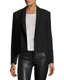 Stretch Gabardine Wrap Jacket, Black