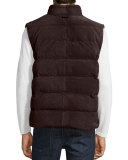Suede Puffer Vest, Chocolate