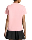 Sequined MTV Short-Sleeve Sweatshirt, Powder Pink