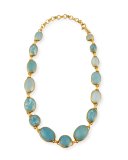 Laguna Aquamarine Station Necklace in 24K Gold