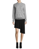 Pierced Crewneck Sweatshirt, Heather Gray