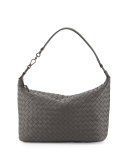 Small Intrecciato Shoulder Bag, Light Gray
