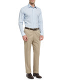 Phi Flat-Front Cotton-Cashmere Trousers, Tan