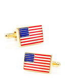 Golden American Flag Cuff Links