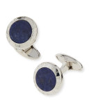 Sodalite Stone Coin Cuff Links