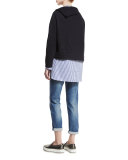 Monili-Embellished Striped Tunic, Blue