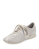 Bria Grand Perforated Leather Sneaker, Paloma