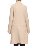 Double-Breasted Wool Crepe Coat