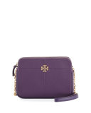 Ivy Leather Crossbody Bag, Night Shade