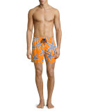 Moorea Starlets Starfish-Print Swim Trunks, Orange