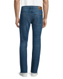 Paxtyn Destroyed Denim Jeans, Medium Blue