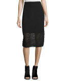 Needle-Punched Lace Pencil Skirt