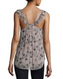 Cassandra Printed Ruffle Chiffon Top, Multicolor