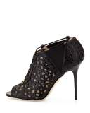 Tactic Lace-Up Cutout Bootie, Black