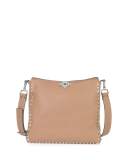 Rockstud Small Pebbled Leather Hobo Bag