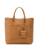 Medium Vitello Diano North-South Tote Bag, Caramel (Caramel)