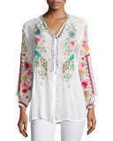 Peacock Embroidered Georgette Top