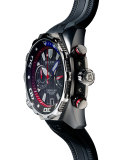 47mm ProDiver Chronograph Watch with Rubber Strap, Black/Silver