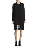 The Long Slash Pocket Cardigan, Black