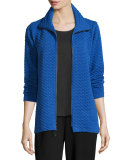 Diamond-Quilted Zip-Front Jacket, Royal